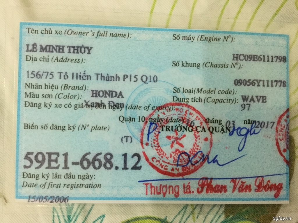Bán xe wave alpha đời 2006 giá 10,5 triệu - 2
